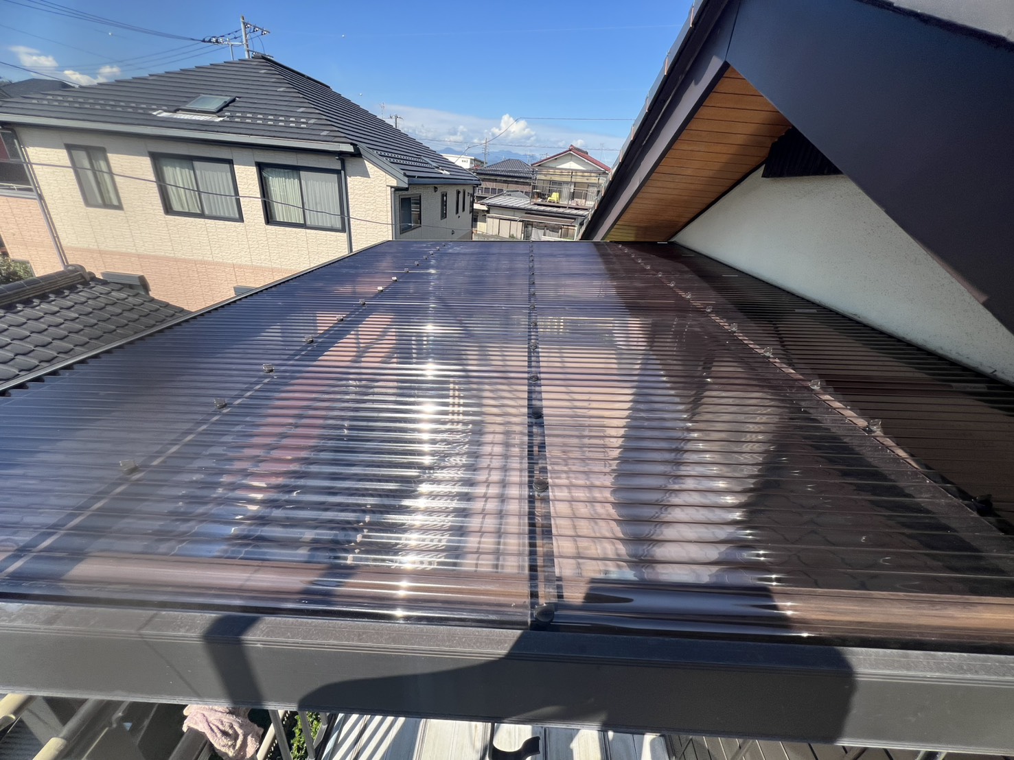 羽村市でベランダの波板交換工事